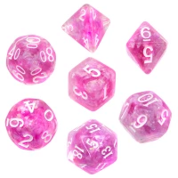 2. Komplet kości REBEL RPG - Gęsty rdzeń - Fioletowe (białe cyfry)
